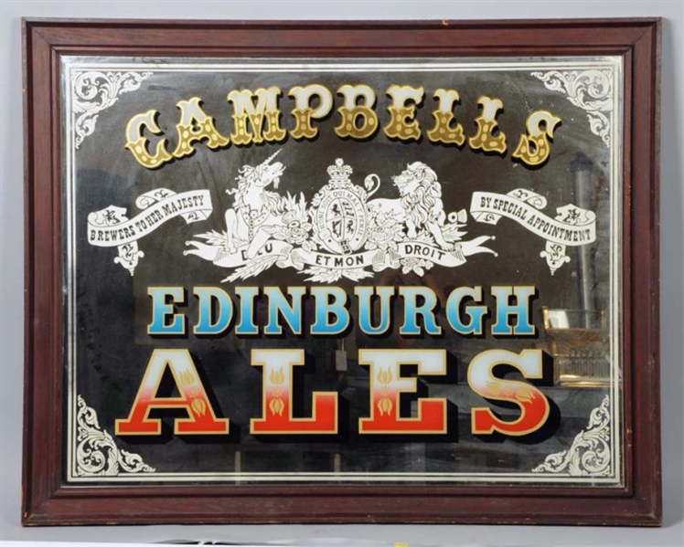 CAMPBELLS ALE REVERSE ON GLASS MIRROR.            