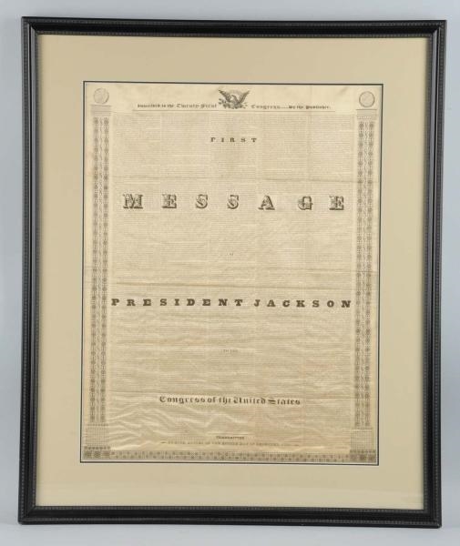 FIRST MESSAGE OF PRESIDENT JACKSON TO CONGRESS.   