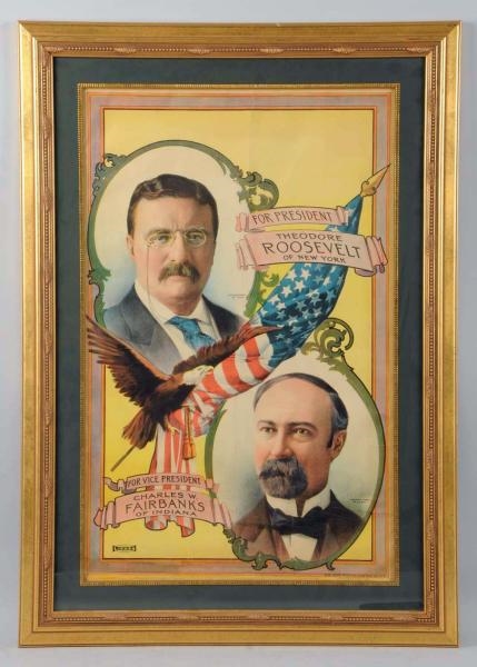 1900 BEAUTIFUL ROOSEVELT CAMPAIGN POSTER.         
