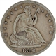 1866 S SEATED LIBERTY HALF DOLLAR.                