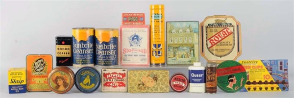 LOT OF 17: ASSORTED PAPER & TIN ADVERTISING.      