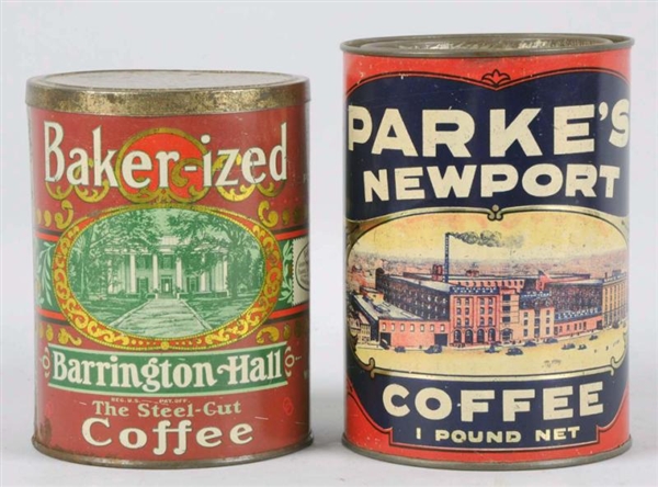 PARKE NEWPORT & BARRINGTON HALL COFFEE TINS.      