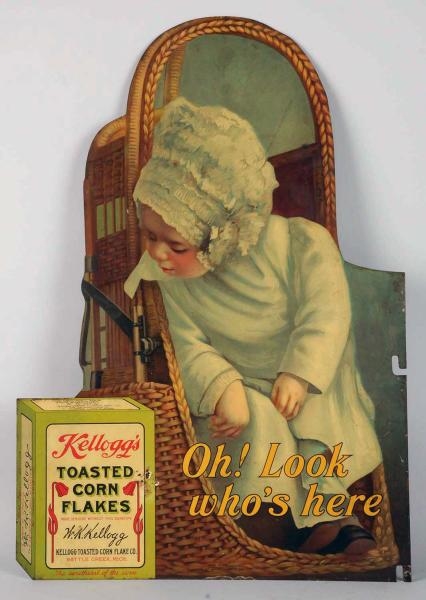 KELLOGGS CORN FLAKES TWO-SIDED SIGN.             