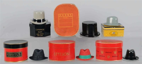 LOT OF 6: MINIATURE HAT BOXES.                    