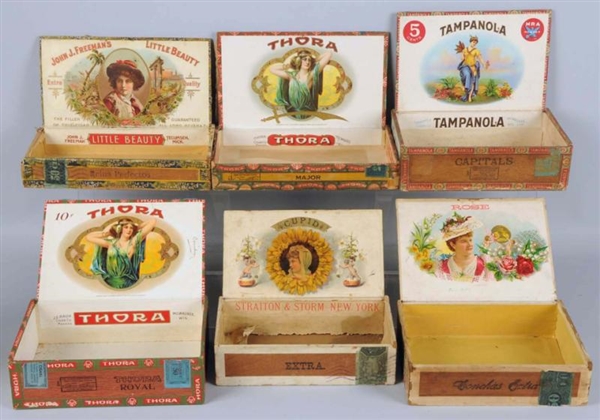 LOT OF 6: THE LADIES CIGAR BOXES.                 