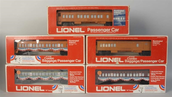 LOT OF 5: LIONEL PRESIDENTIAL & MILWAUKEE CARS.   