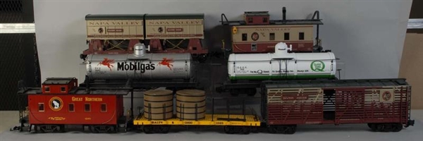 LOT OF 7: G-GAUGE FREIGHT TRAIN CARS.             
