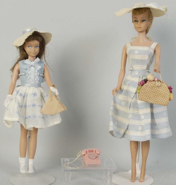 BLONDE SWIRL BARBIE DOLL WITH SKIPPER.            