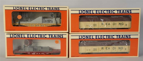 LOT OF 4: LIONEL TRAIN CARS.                      