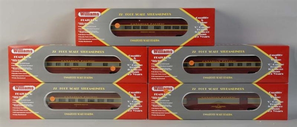 LOT OF 5: WILLIAMS CANADIAN PACIFIC TRAIN CARS.   
