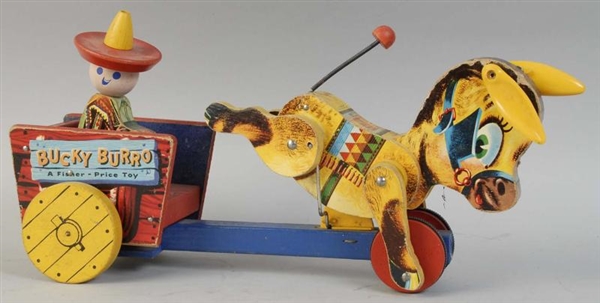 FISHER-PRICE PAPER ON WOOD BUCKY BURRO TOY.       