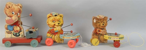 LOT OF 3: FISHER-PRICE TEDDY XYLOPHONE PLAYERS.   