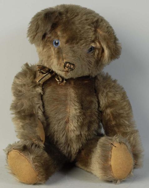 BLUE-EYED MOHAIR TEDDY BEAR.                      