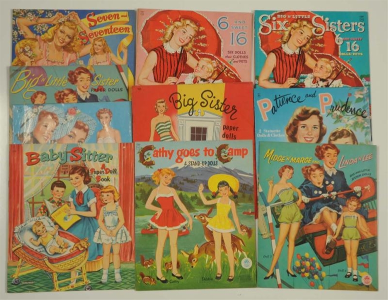 LOT OF 10: SISTER THEME PAPER DOLL SETS.          