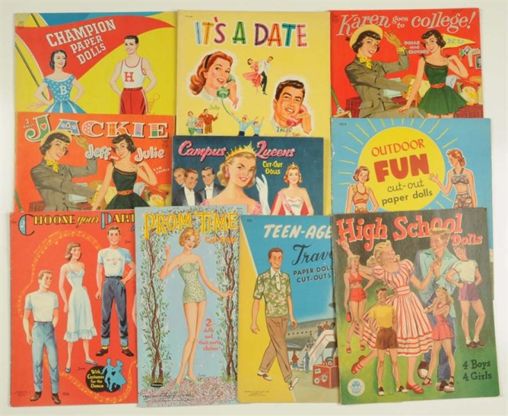 LOT OF 10: TEENAGER THEME PAPER DOLL SETS.        