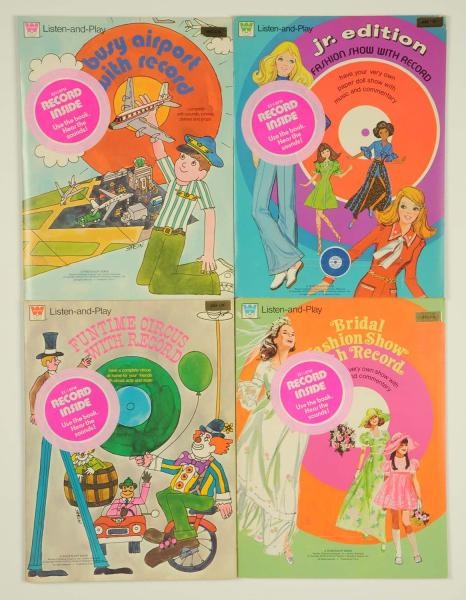 LOT OF 4: PAPER DOLL BOOKS WITH RECORDS.          