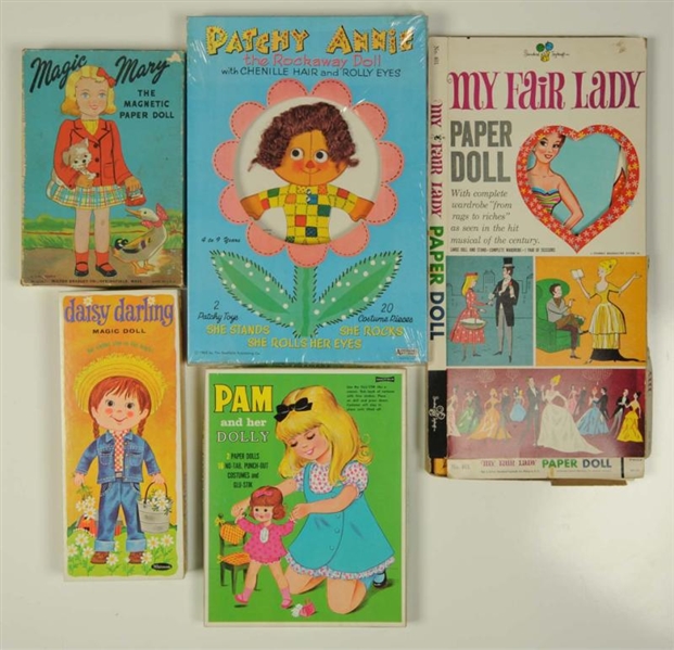 LOT OF 5: BOXED PAPER DOLL SETS.                  