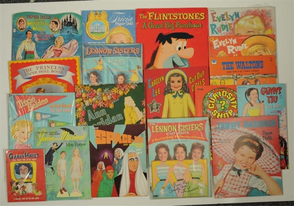LOT OF TELEVISION & MOVIE RELATED PAPER DOLLS.    