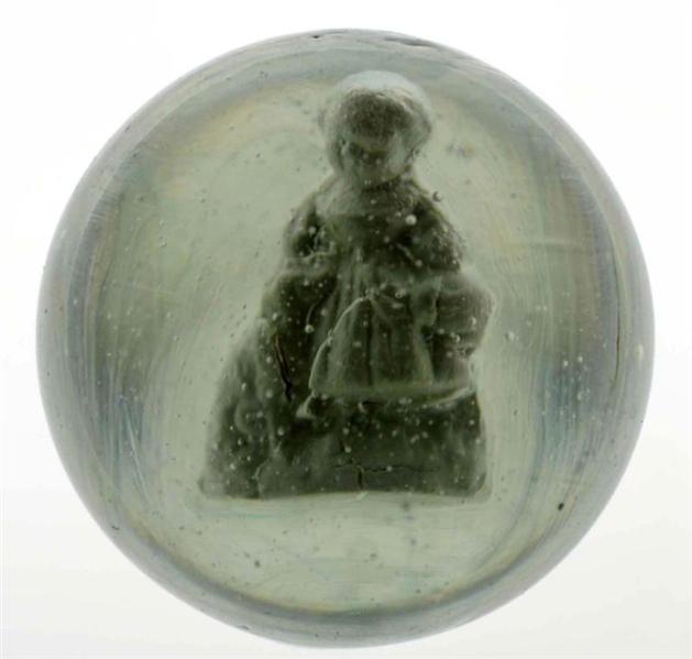 GIRL WITH DOG SULPHIDE MARBLE.                    