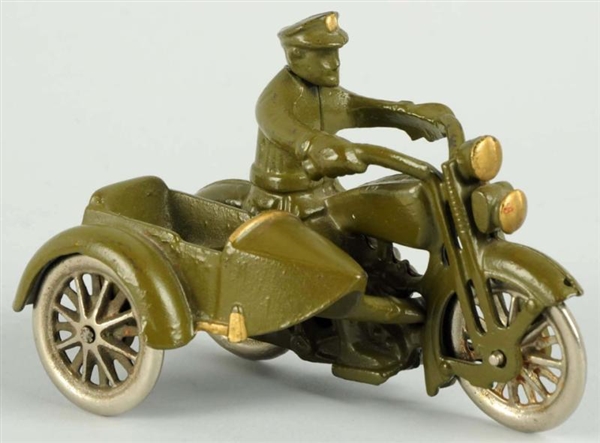 CAST IRON HARLEY DAVIDSON MOTORCYCLE & SIDECAR.   