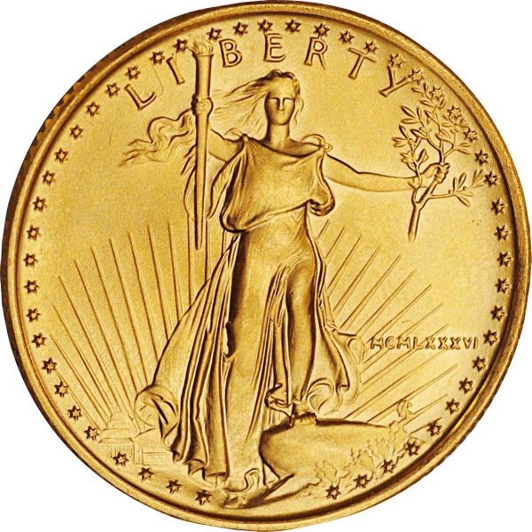 1986 $10 GOLD EAGLE.                              