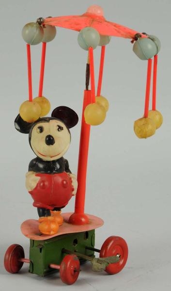 CELLULOID DISNEY WIND-UP MICKEY WHIRLIGIG TOY.    