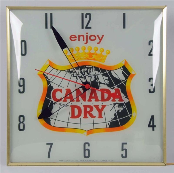 CANADA DRY ELECTRIC LIGHTED CLOCK.                
