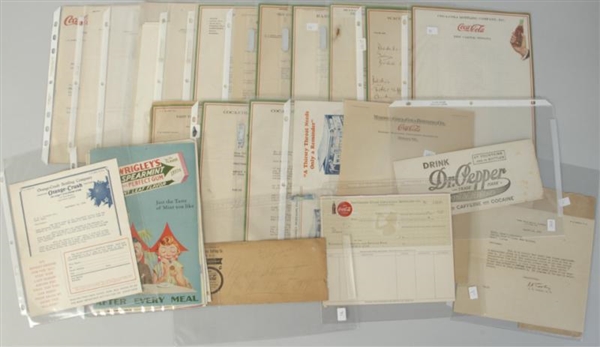 BLUE BINDER OF COKE RELATED LETTERS & STATIONERY. 