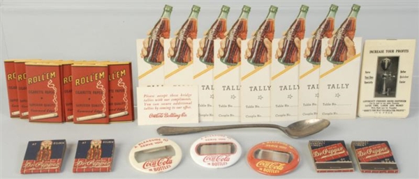 LOT OF COKE & OTHER ADVERTISING SMALLS.           