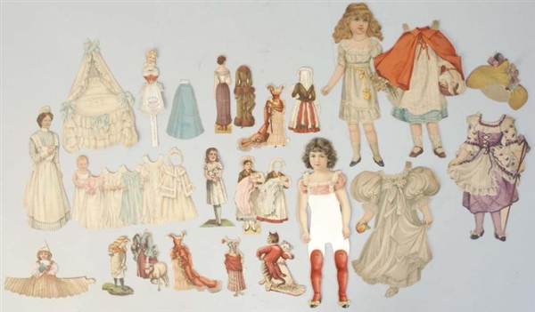 LOT OF ASSORTED PAPER DOLLS & CLOTHING.           