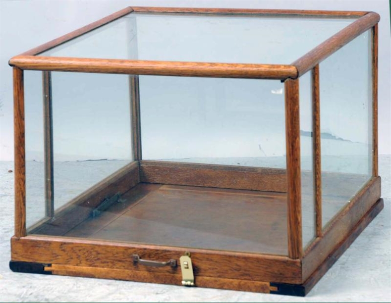 WOODEN & GLASS DISPLAY CASE.                      