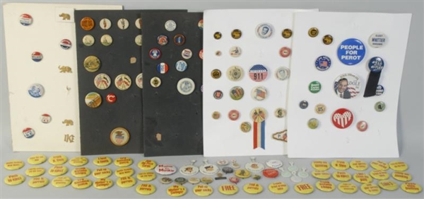 LARGE LOT OF ASSORTED PINBACK BUTTONS.            
