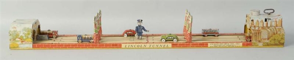 UNIQUE ART TIN LITHO WIND-UP LINCOLN TUNNEL TOY.  