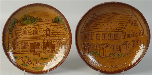 LOT OF 2: NED FOLTZ REDWARE PLATES.               