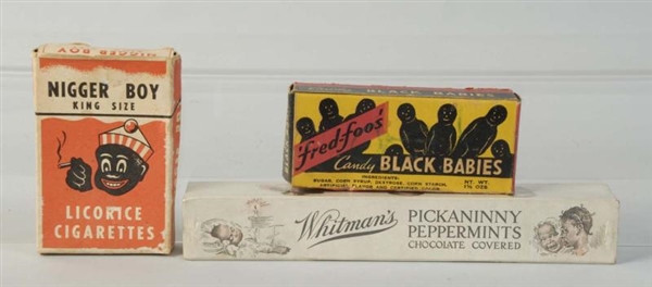 LOT OF 3: BLACK THEMED CANDY BOXES.               