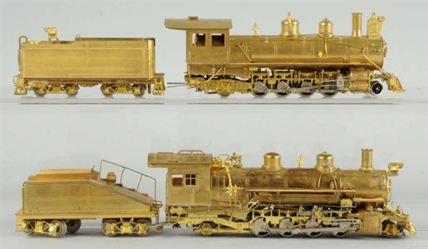 LOT OF 2: BRASS HO ENGINES & TENDER COMBINATIONS. 
