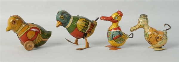 LOT OF 4: CHEIN TIN LITHO WIND-UP ANIMAL TOYS.    