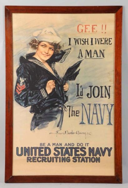 US NAVY WWI RECRUITING POSTER.                    