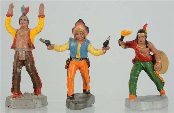 LOT OF 3: COMPOSITION ITALIAN INDIAN FIGURES.     