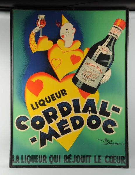LARGE CORDIAL MEDOC FRENCH POSTER.                