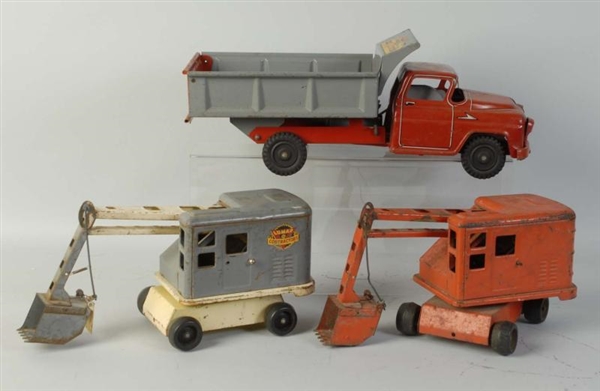 LOT OF 3: AMERICAN MADE PRESSED STEEL VEHICLES.   