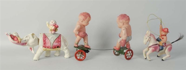 LOT OF 3: JAPANESE CELLULOID WIND-UP TOYS.        
