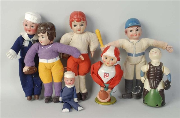 LOT OF 7:WIND-UP  JAPANESE CELLULOID BOYS.        