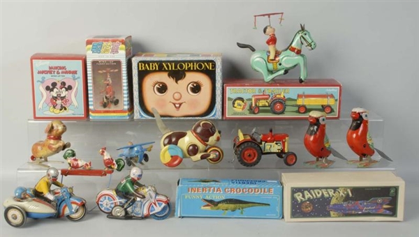 LOT OF 15: MISC. CHINESE & OTHER TIN LITHO TOYS.  