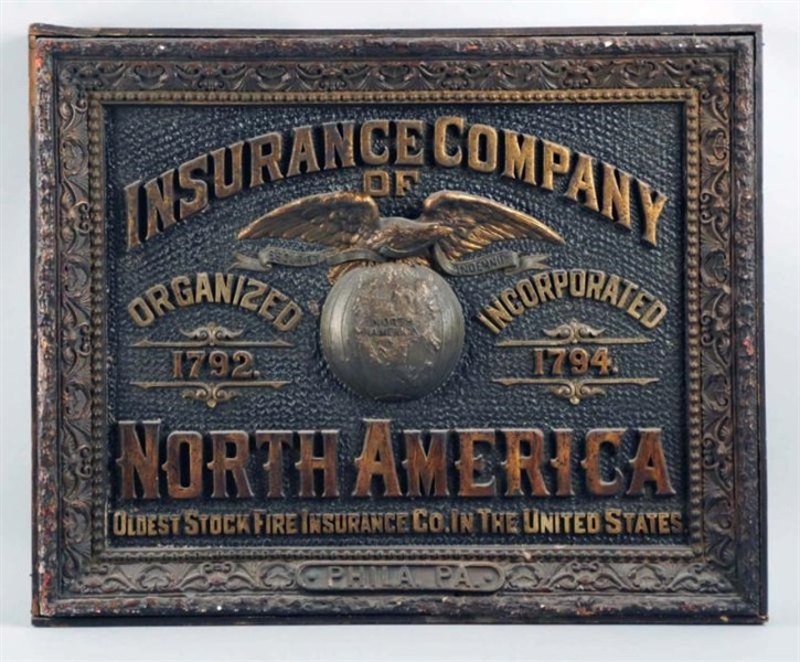 NORTH AMERICA INSURANCE CO. ADVERTISING SIGN.     