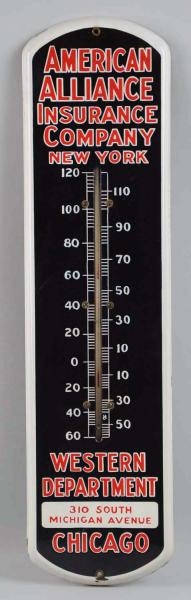 AMERICAN ALLIANCE INSURANCE PORCELAIN THERMOMETER 