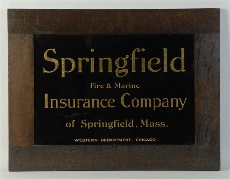 REVERSE ON GLASS SPRINGFIELD INSURANCE SIGN.      