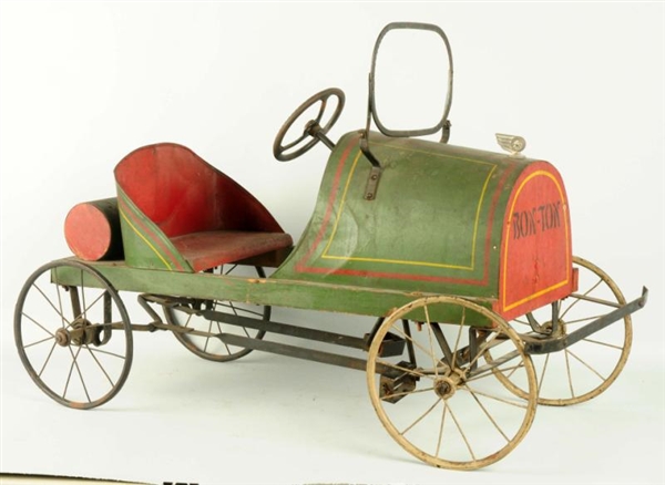 EARLY STEEL & WOOD PEDAL CAR.                     