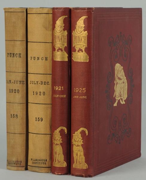 LOT OF 4:BOUND VOLUMES OF  PUNCH BOOKS.           
