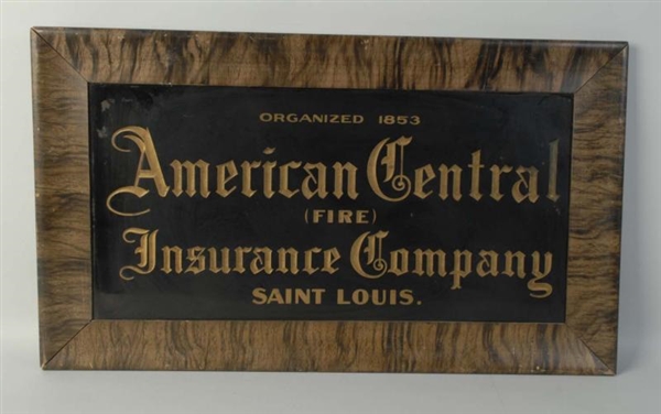 TIN AMERICAN CENTRAL INSURANCE SIGN.              